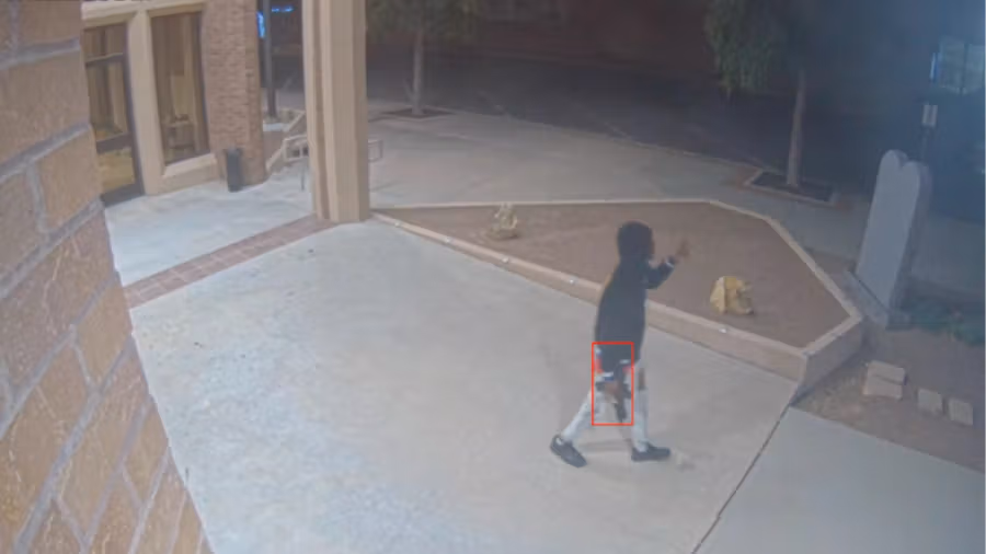 ZeroEyes detection frame from an existing security camera